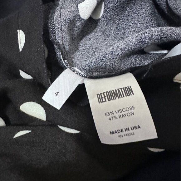 Reformation Veronica Polka dot black midi skirt size 4 - Picture 9 of 9